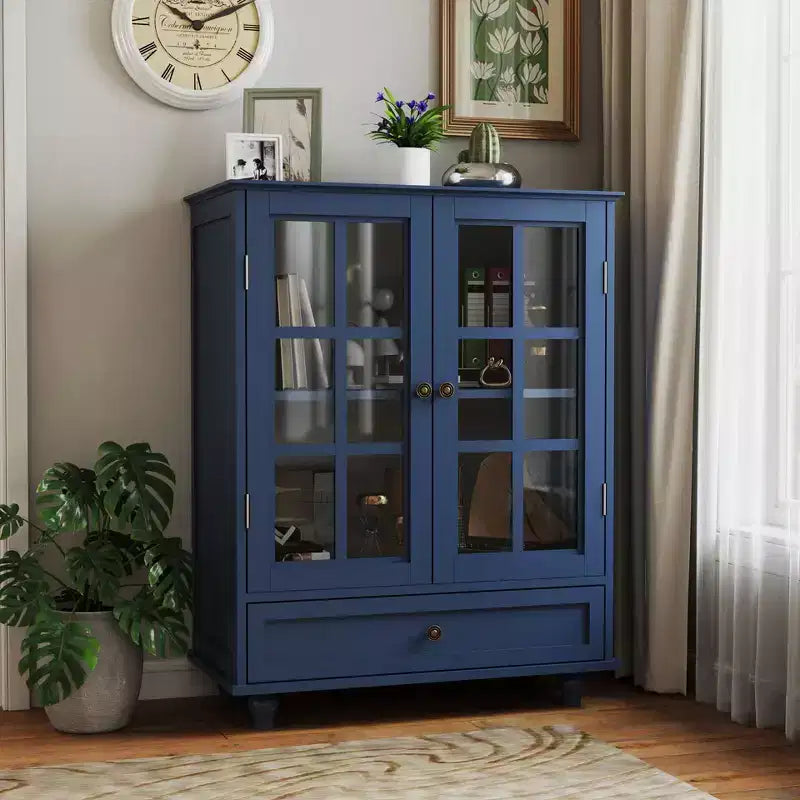 Buffet minimaliste avec 2 portes et 3 étagères, meuble de rangement pour salon, salle à manger, cuisine