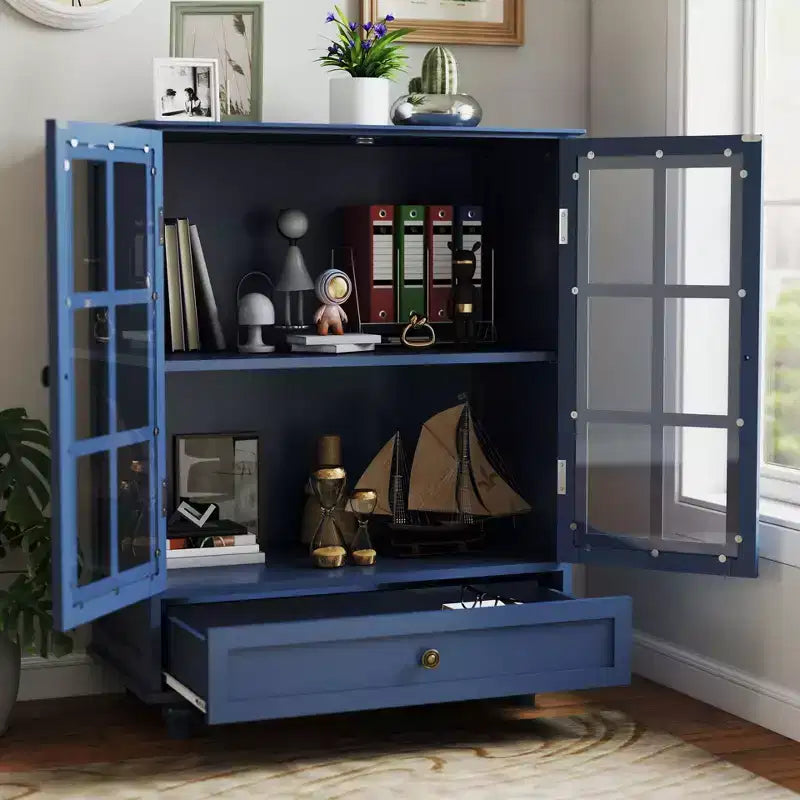Buffet minimaliste avec 2 portes et 3 étagères, meuble de rangement pour salon, salle à manger, cuisine