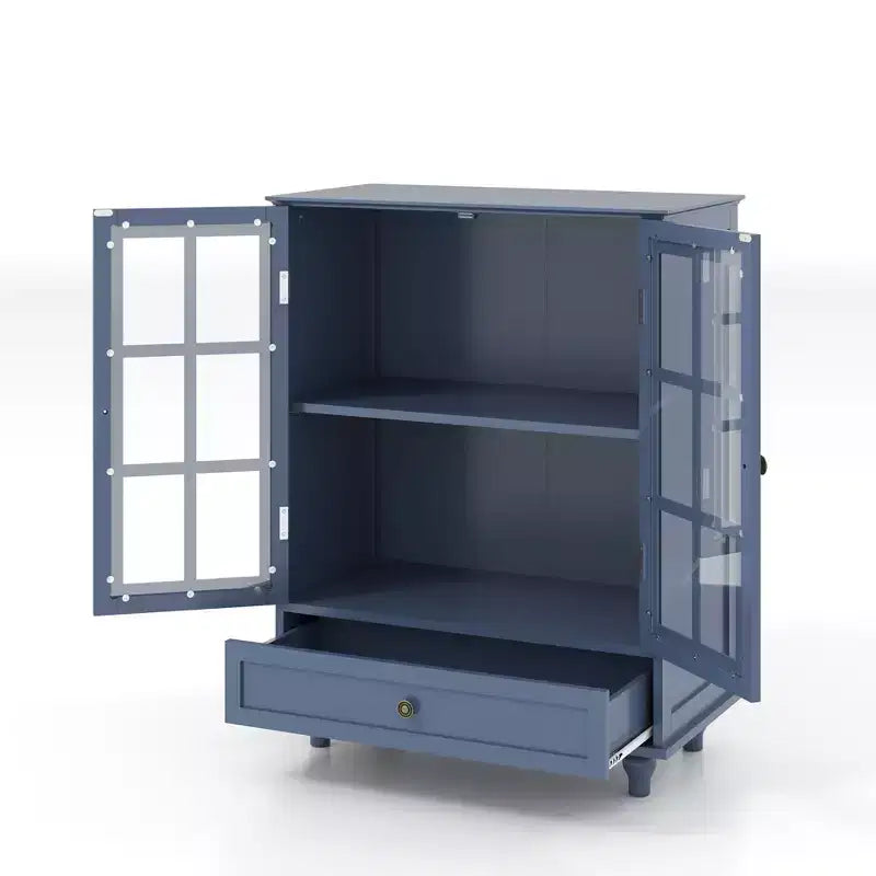 Buffet minimaliste avec 2 portes et 3 étagères, meuble de rangement pour salon, salle à manger, cuisine