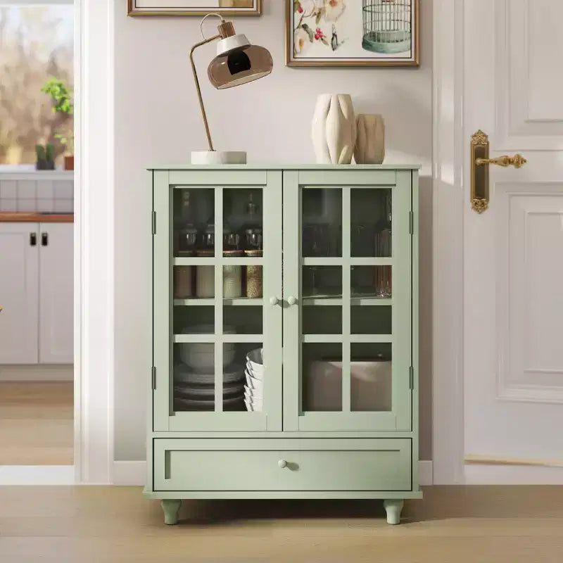 Buffet minimaliste avec 2 portes et 3 étagères, meuble de rangement pour salon, salle à manger, cuisine