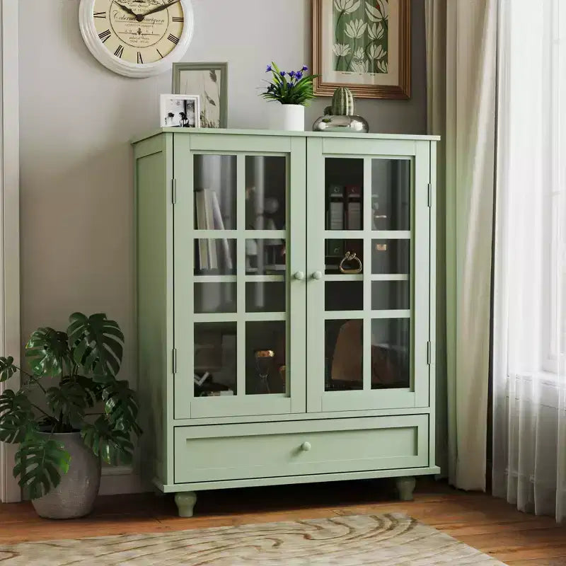 Buffet minimaliste avec 2 portes et 3 étagères, meuble de rangement pour salon, salle à manger, cuisine