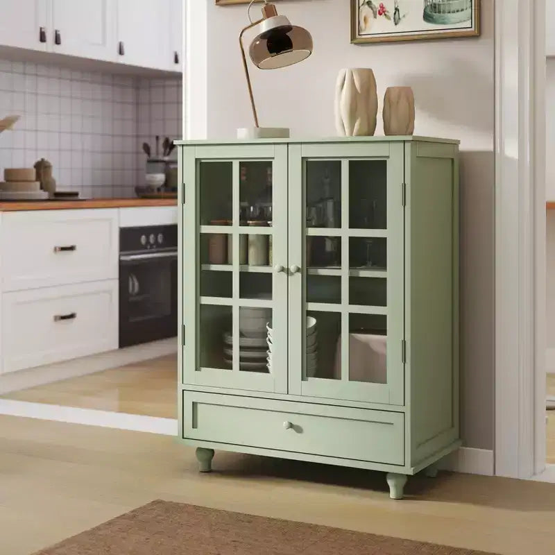 Buffet minimaliste avec 2 portes et 3 étagères, meuble de rangement pour salon, salle à manger, cuisine
