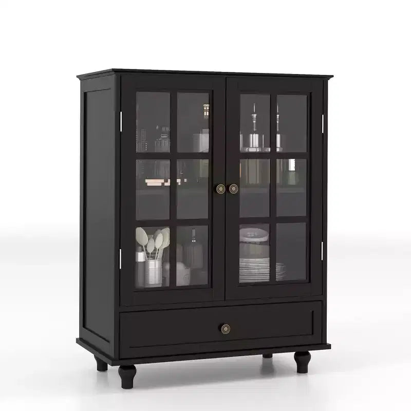 Buffet minimaliste avec 2 portes et 3 étagères, meuble de rangement pour salon, salle à manger, cuisine