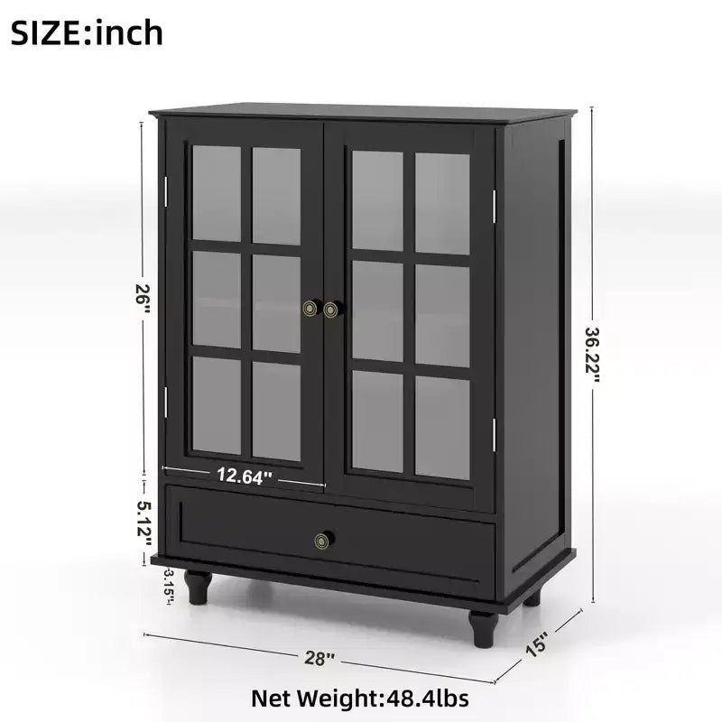 Buffet minimaliste avec 2 portes et 3 étagères, meuble de rangement pour salon, salle à manger, cuisine