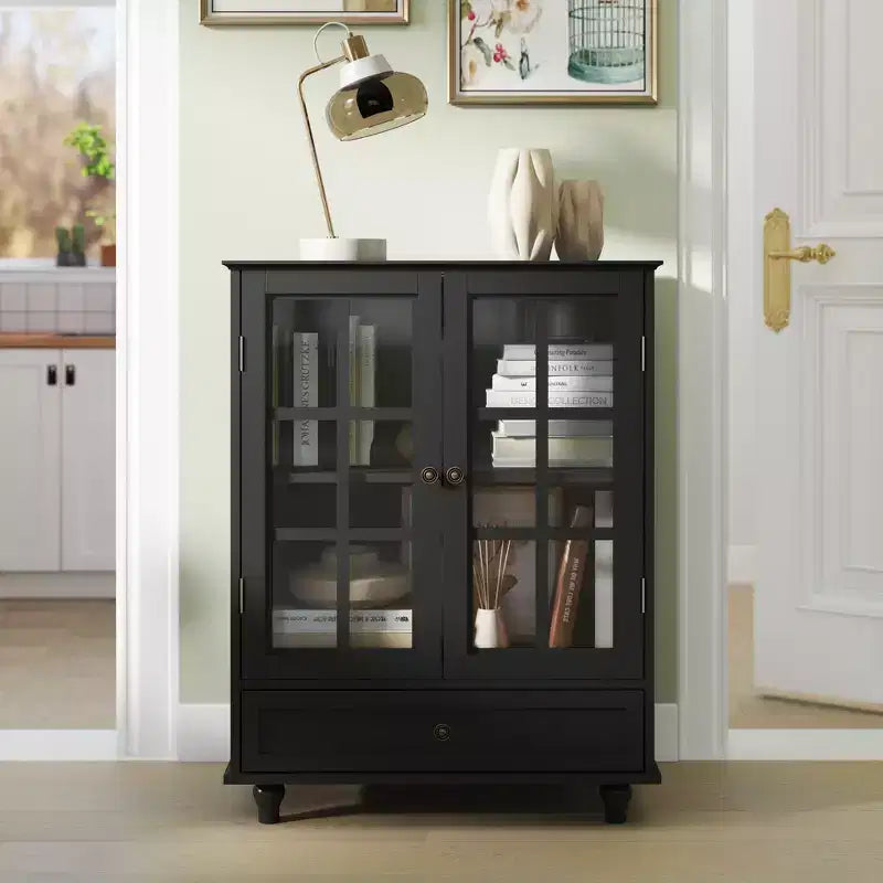 Buffet minimaliste avec 2 portes et 3 étagères, meuble de rangement pour salon, salle à manger, cuisine