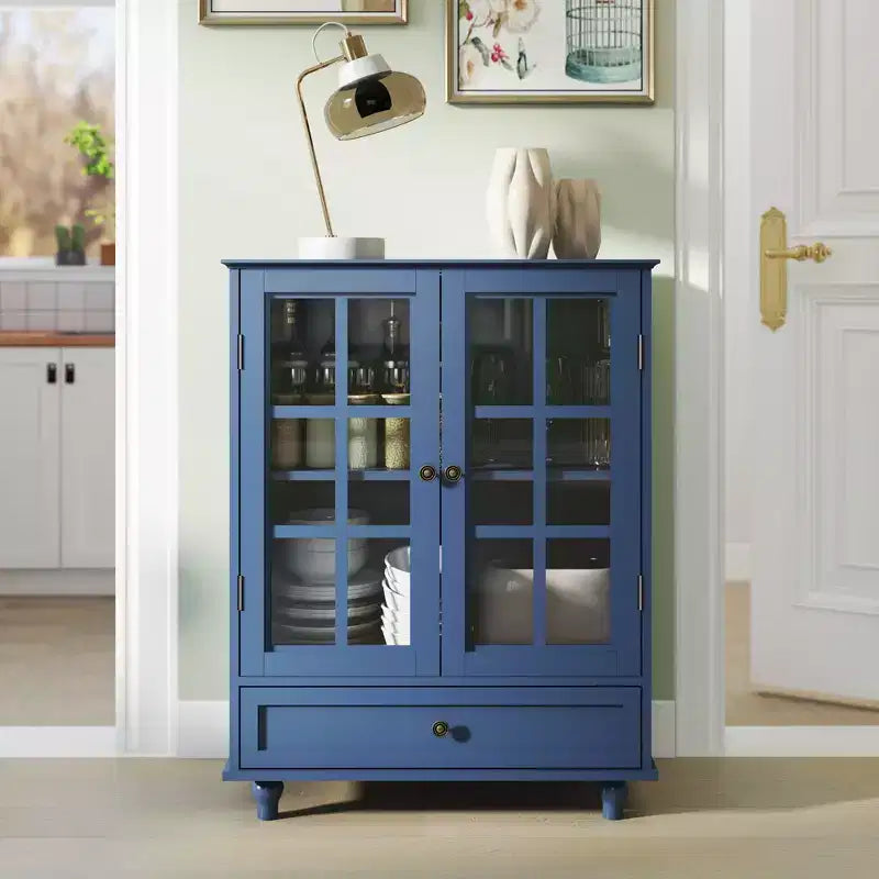 Buffet minimaliste avec 2 portes et 3 étagères, meuble de rangement pour salon, salle à manger, cuisine