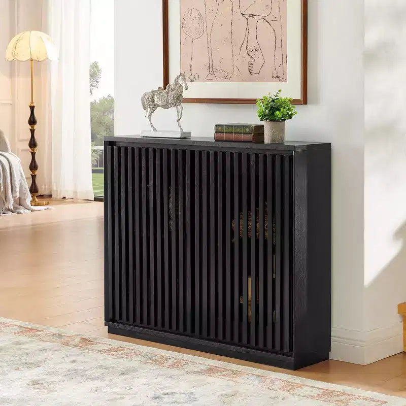 Buffet scandinave, Buffet avec 2 portes et 2 étagères, Meuble de rangement pour salon, salle à manger, cuisine