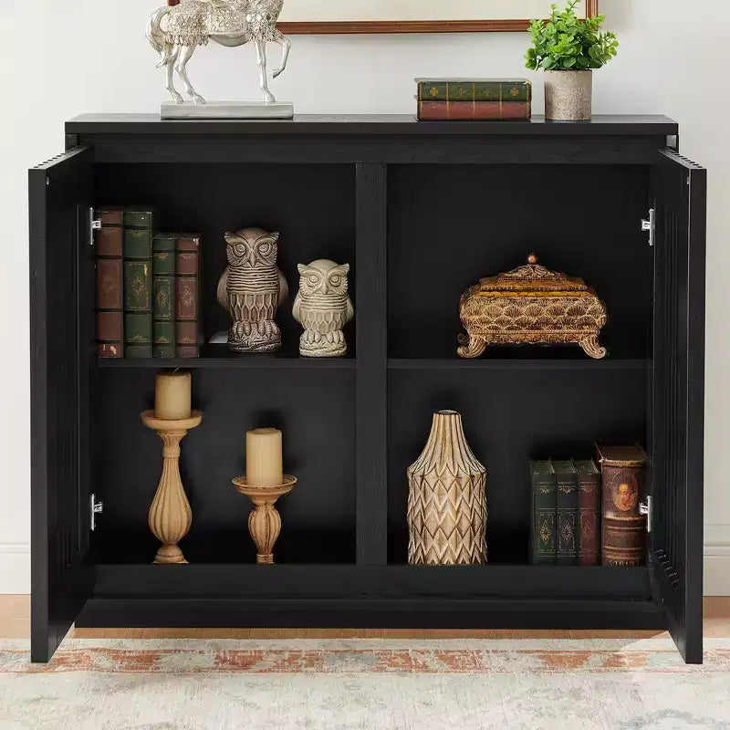 Buffet scandinave, Buffet avec 2 portes et 2 étagères, Meuble de rangement pour salon, salle à manger, cuisine