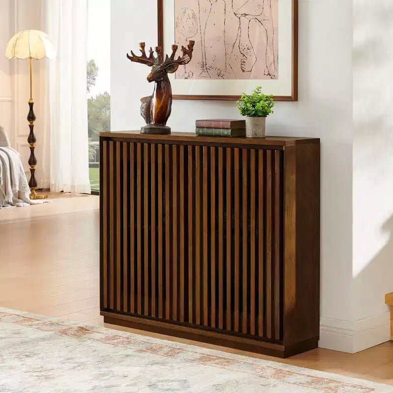Buffet scandinave, Buffet avec 2 portes et 2 étagères, Meuble de rangement pour salon, salle à manger, cuisine