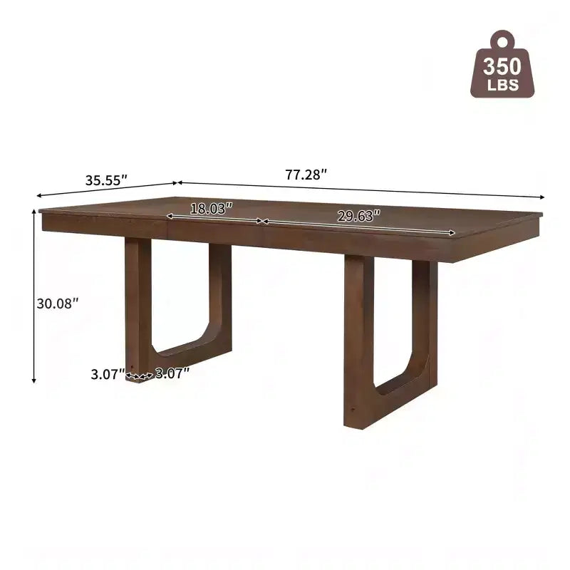 Table de salle à manger extensible en bois style rustique 60-78 po