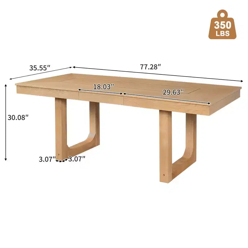 Table de salle à manger extensible en bois style rustique 60-78 po