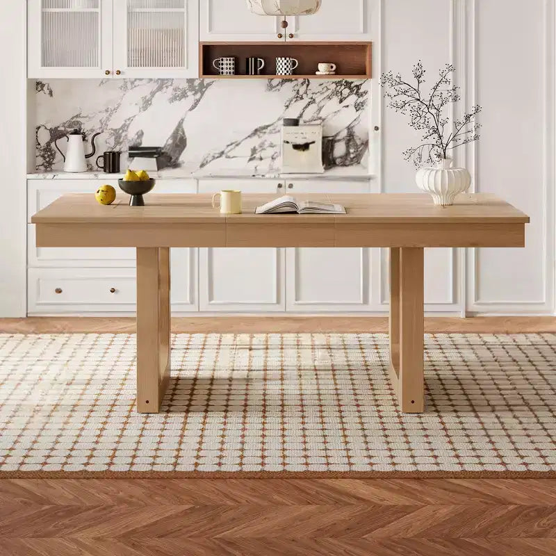 GDFStudio Phillips Farmhouse Wooden 60-78 Extendable Dining Table