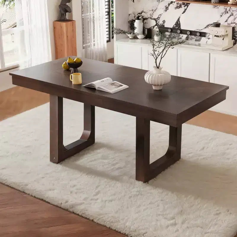 Table de salle à manger extensible en bois style rustique 60-78 po