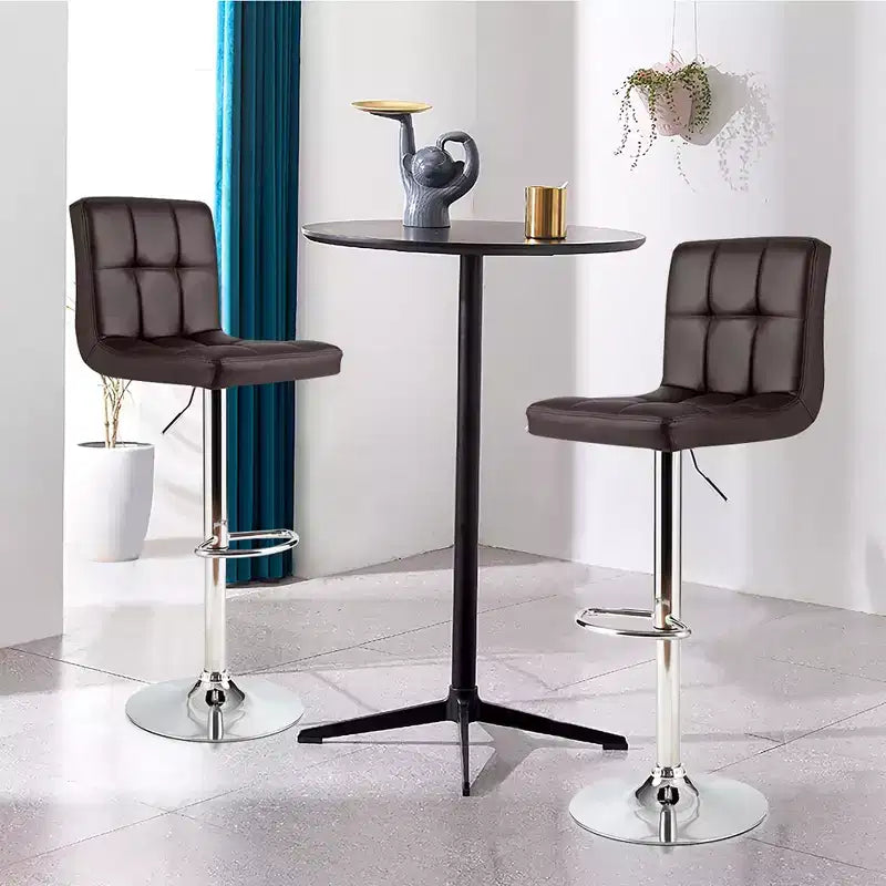 Lot de 2 tabourets de bar réglables en similicuir, pivotants, pour cuisine, comptoir, pub