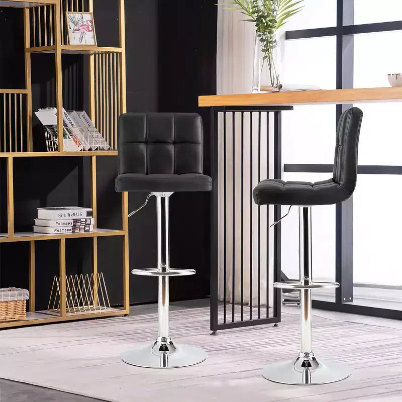 Lot de 2 tabourets de bar réglables en similicuir, pivotants, pour cuisine, comptoir, pub