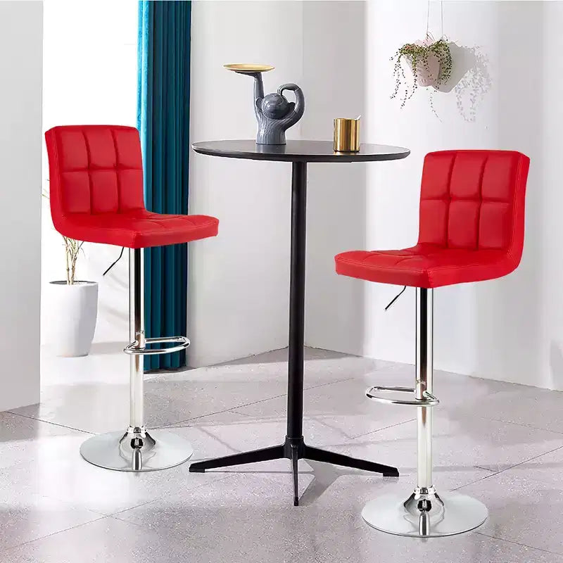 Lot de 2 tabourets de bar réglables en similicuir, pivotants, pour cuisine, comptoir, pub
