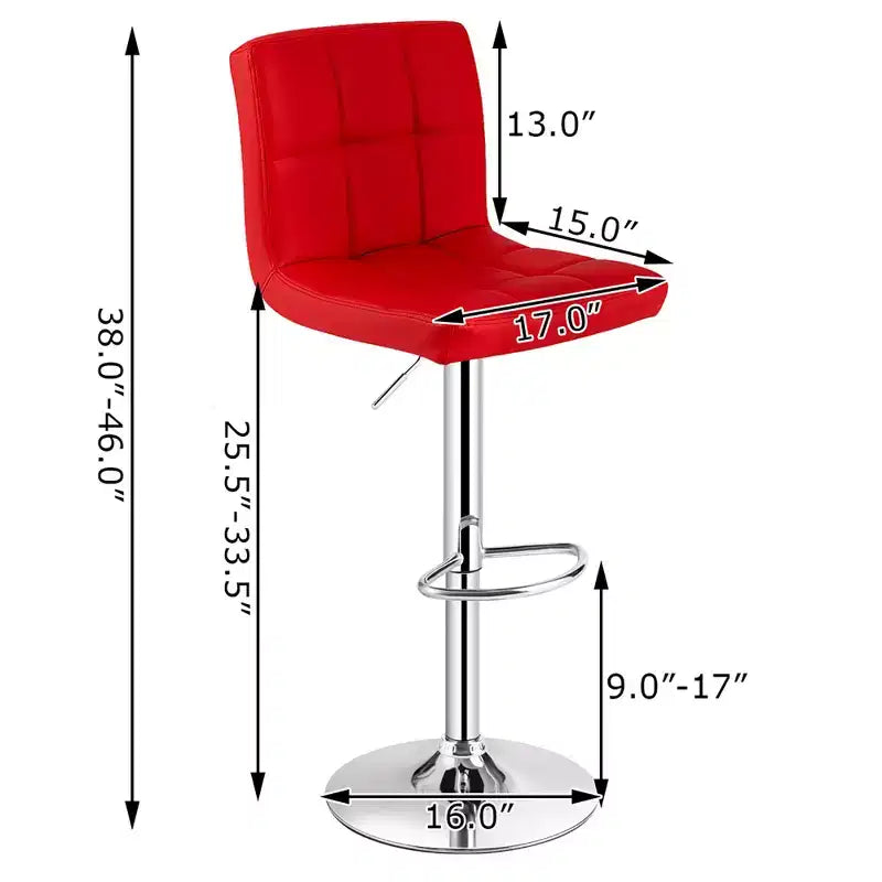 Lot de 2 tabourets de bar réglables en similicuir, pivotants, pour cuisine, comptoir, pub