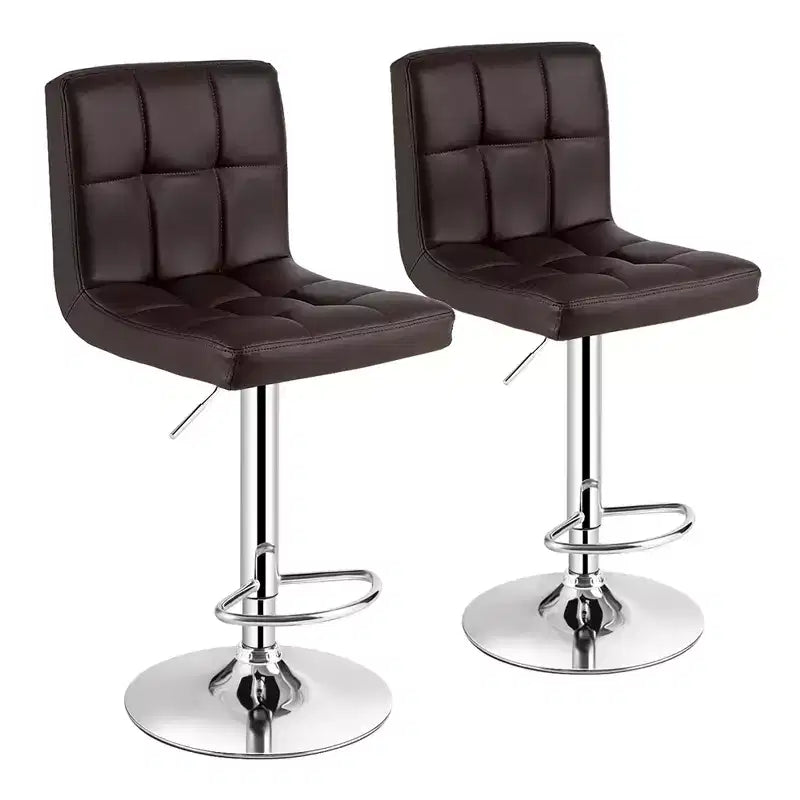 Lot de 2 tabourets de bar réglables en similicuir, pivotants, pour cuisine, comptoir, pub
