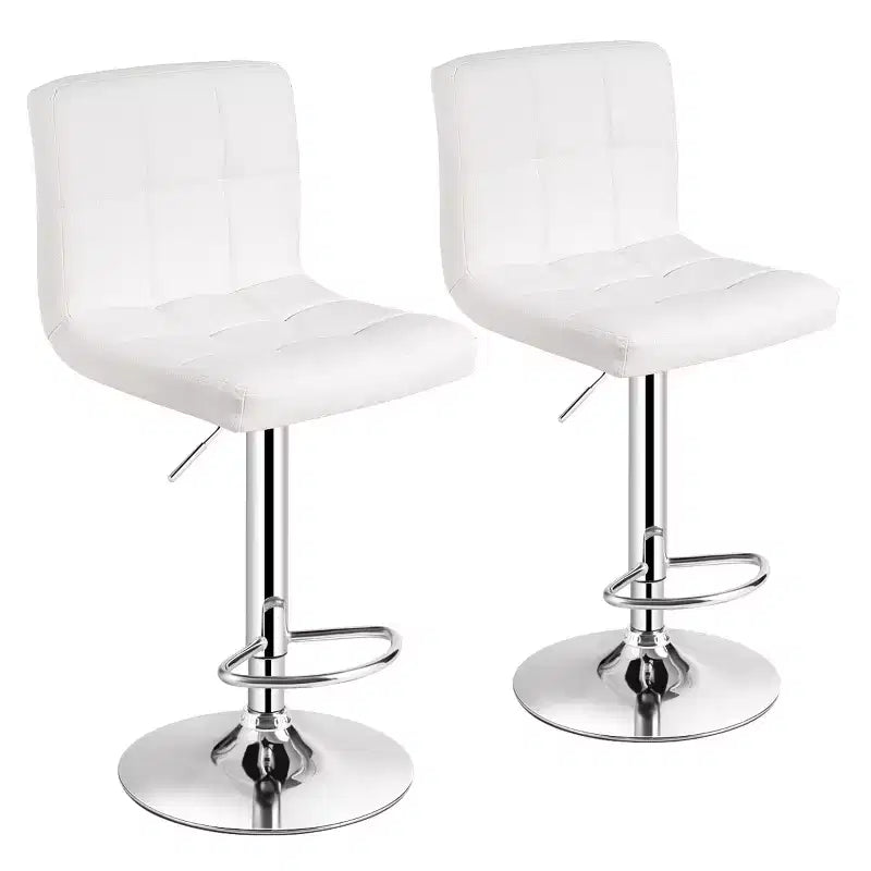 Lot de 2 tabourets de bar réglables en similicuir, pivotants, pour cuisine, comptoir, pub
